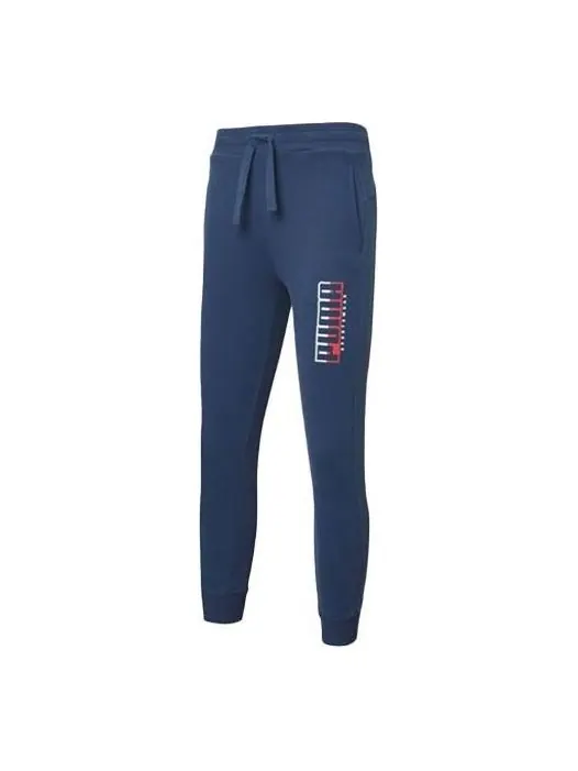 Брюки athletics sweatpants 'blue' Puma — изображение 1 из 2, синий/белый/красный