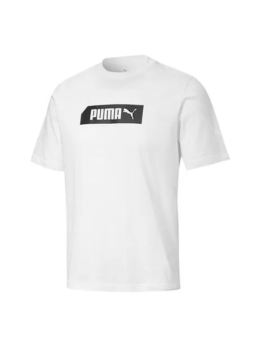 Футболка alphabet logo printing round neck short sleeve white Puma — изображение 1 из 2, белый