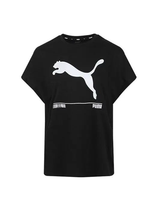 Футболка large logo short sleeve black Puma — изображение 1 из 4, черный