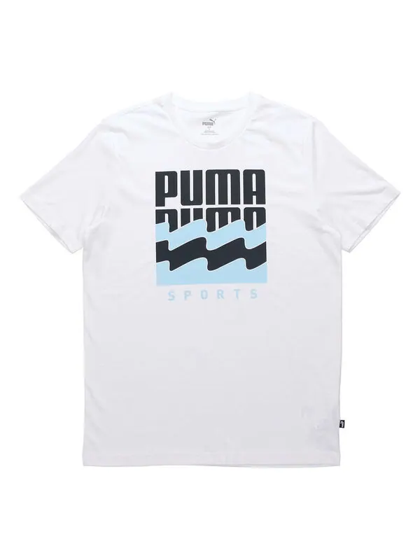 Футболка summer graphic alphabet large logo printing short sleeve white Puma — изображение 1 из 2, белый