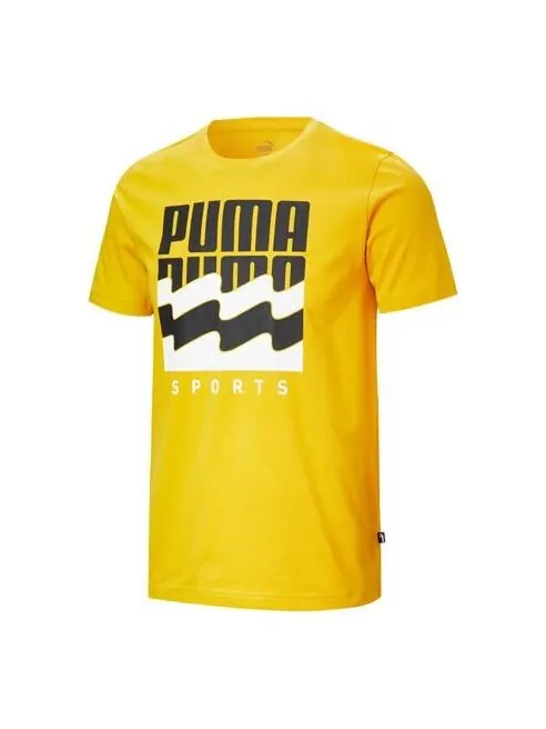 Футболка summer graphic alphabet large logo printing short sleeve yellow Puma — изображение 1 из 2, желтый