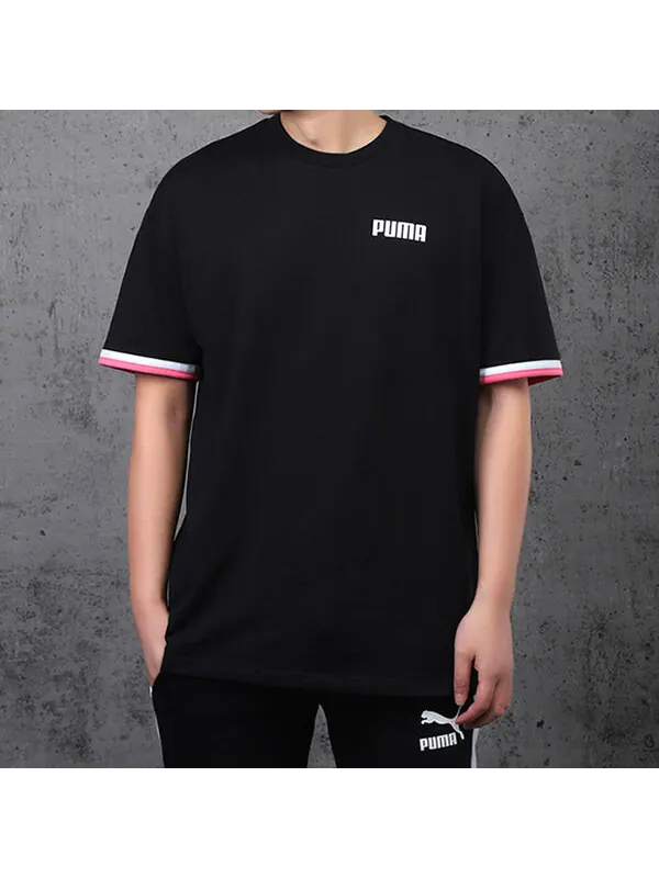 Футболка casual sports breathable round neck knit short sleeve black Puma — изображение 3 из 4, черный