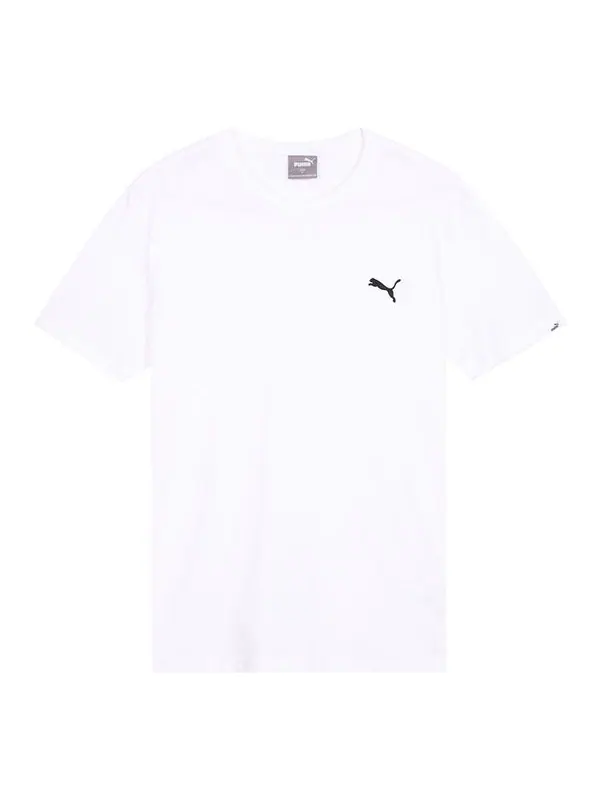 Футболка essentials logo tee 'white' Puma — изображение 1 из 4, белый/черный