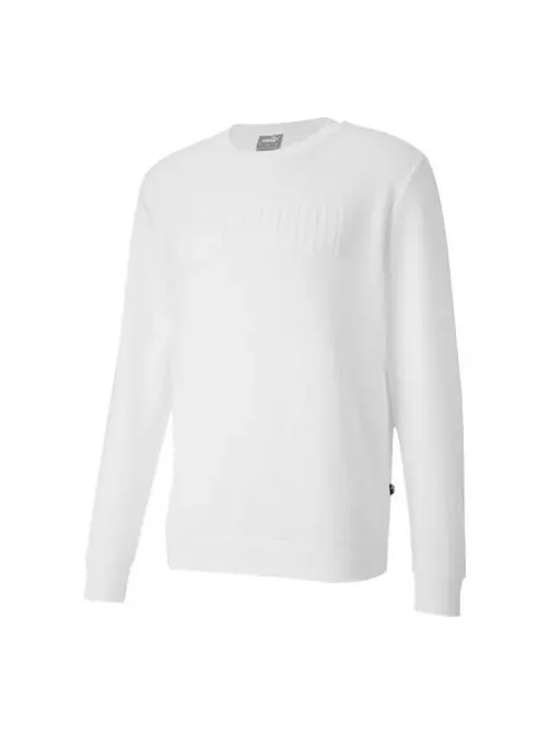 Толстовка logo solid color casual sports pullover round neck white Puma — изображение 1 из 2, белый