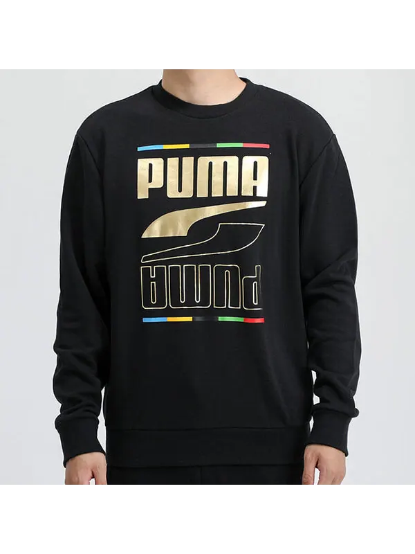 Толстовка printing round neck casual sports black Puma — изображение 3 из 4, черный