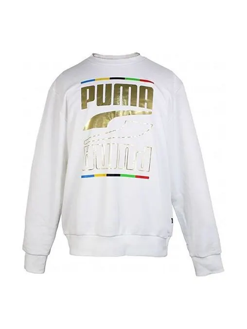 Толстовка printing round neck casual sports white Puma — изображение 1 из 2, белый