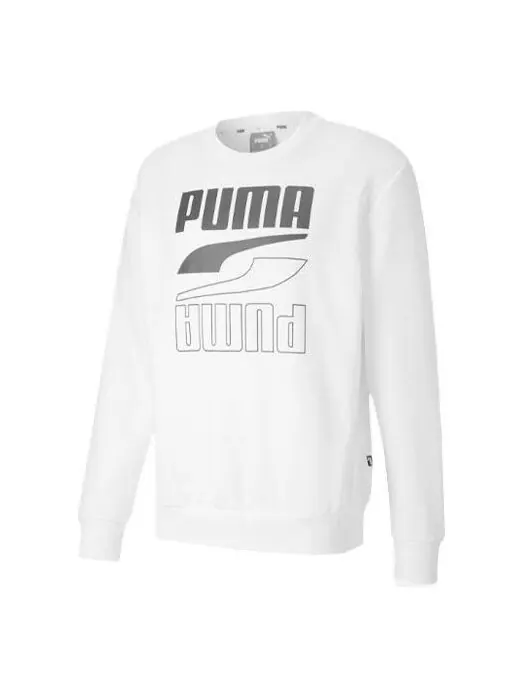 Свитер rebel long sleeve sweater 'white black' Puma