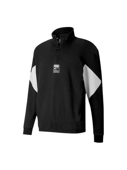 Свитер rebel half-zip tr 'black white' Puma