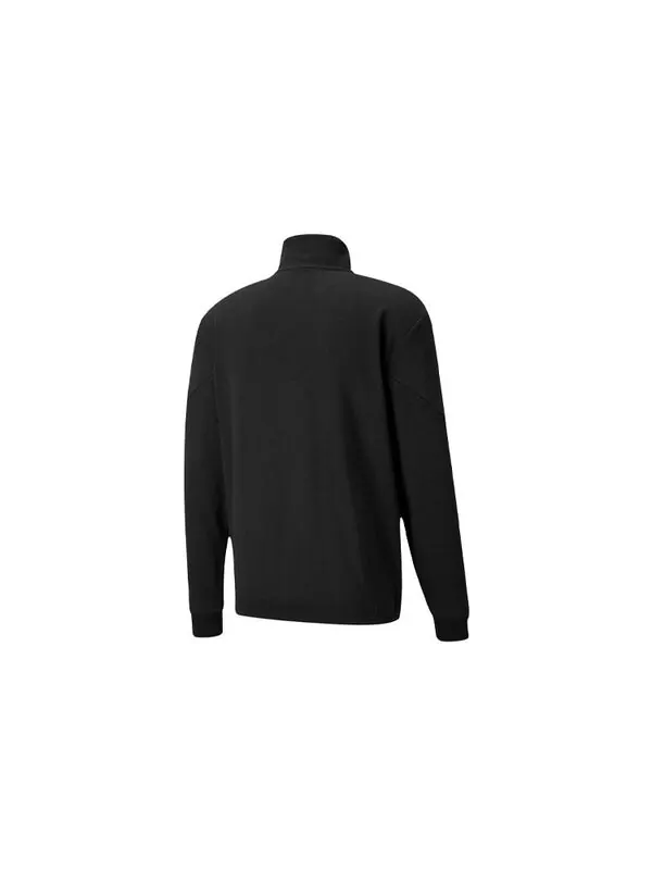 Свитер rebel half-zip tr 'black white' Puma — изображение 2 из 4, черный/белый