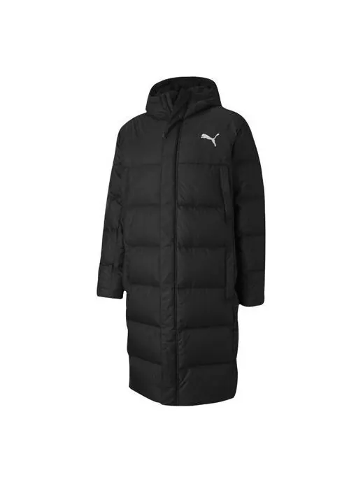 Куртка long oversized down jacket 'black white' Puma — изображение 1 из 4, черный/белый