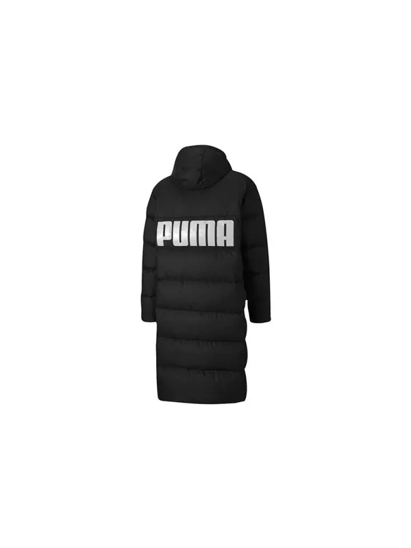 Куртка long oversized down jacket 'black white' Puma — изображение 2 из 4, черный/белый
