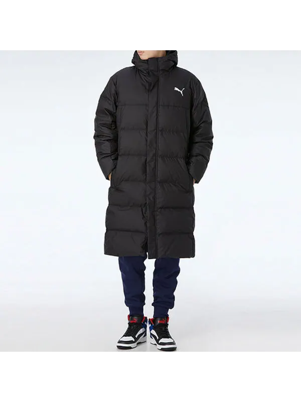 Куртка long oversized down jacket 'black white' Puma — изображение 3 из 4, черный/белый