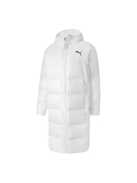 Куртка long oversized down jacket 'white black' Puma — изображение 1 из 4, белый/черный