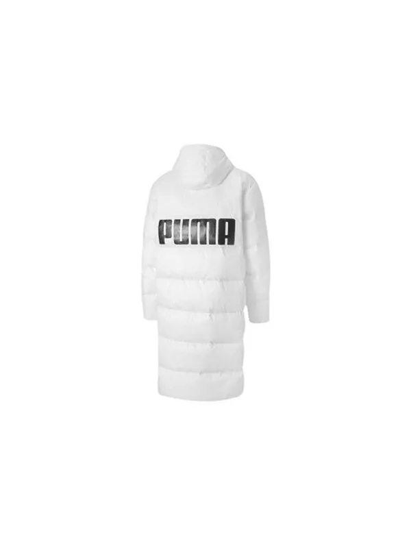 Куртка long oversized down jacket 'white black' Puma — изображение 2 из 4, белый/черный