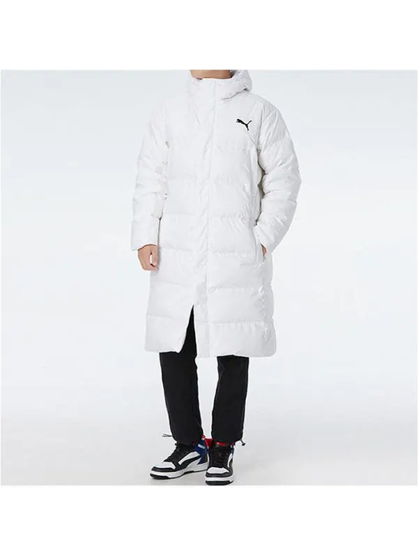 Куртка long oversized down jacket 'white black' Puma — изображение 3 из 4, белый/черный