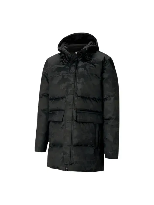 Куртка camo long down jacket 'black' Puma — изображение 1 из 4, черный