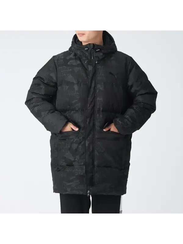 Куртка camo long down jacket 'black' Puma — изображение 3 из 4, черный