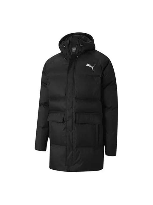 Куртка solid down jacket 'black white' Puma — изображение 1 из 4, черный/белый