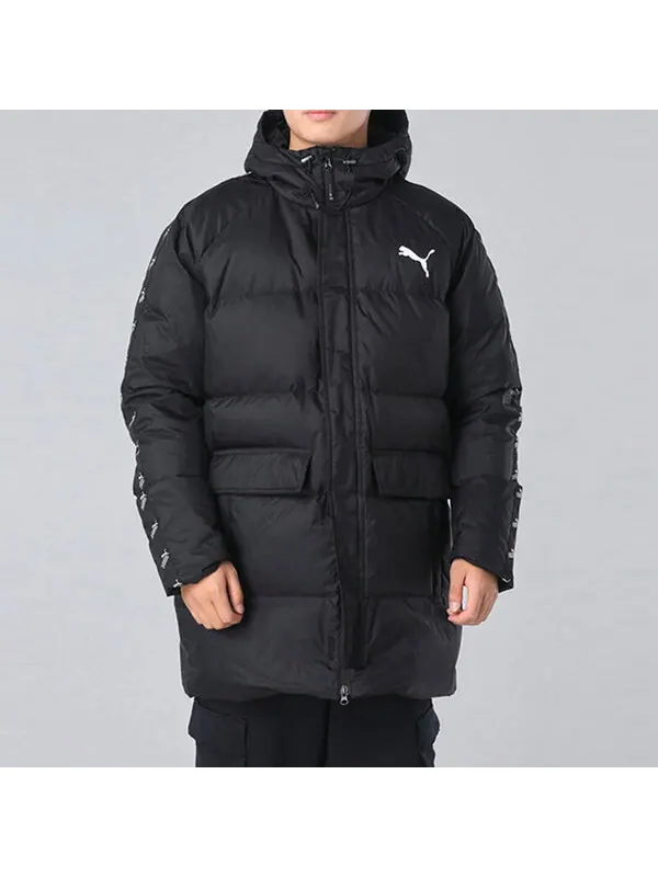 Куртка solid down jacket 'black white' Puma — изображение 3 из 4, черный/белый