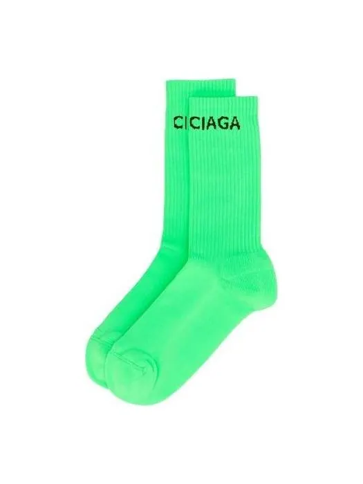 Носки Balenciaga Socks 'Acid Green Black' — изображение 1 из 1, зеленый