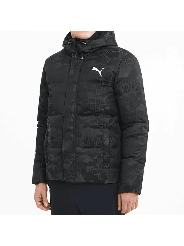 Куртка camo down jacket 'black white' Puma — изображение 4 из 4, черный/белый
