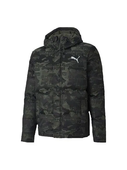 Куртка camo down jacket 'green white' Puma — изображение 1 из 2, зеленый/белый