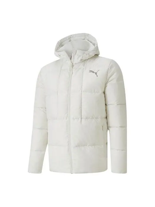 Куртка essentials down jacket 'white grey' Puma — изображение 1 из 2, белый/серый