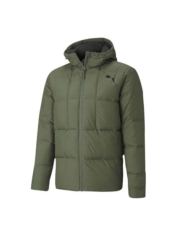 Куртка essentials down jacket 'green black' Puma — изображение 1 из 1, зеленый/черный