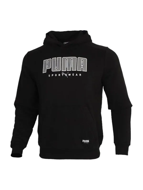 Толстовка athletics casual pullover long sleeves hooded sports black Puma — изображение 1 из 4, черный