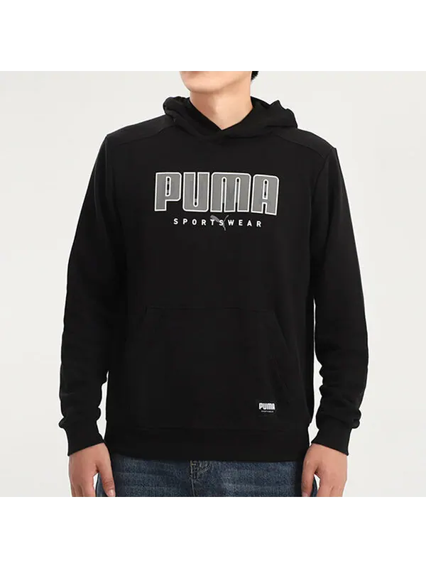 Толстовка athletics casual pullover long sleeves hooded sports black Puma — изображение 3 из 4, черный