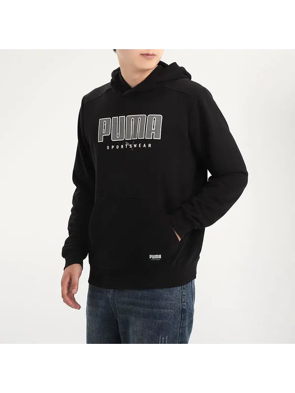 Толстовка athletics casual pullover long sleeves hooded sports black Puma — изображение 4 из 4, черный