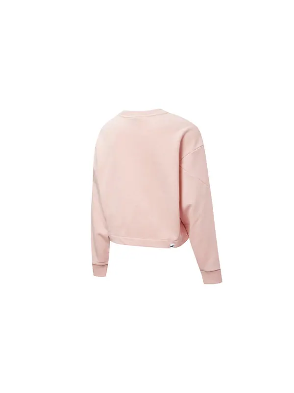 Свитер rebel crew cropped training sweatshirt 'pink white' Puma — изображение 2 из 4, розовый/белый