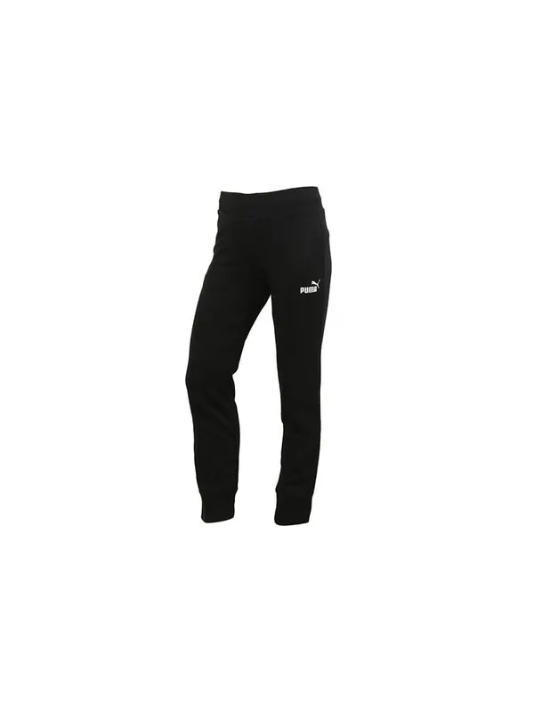 Брюки essentials sweatpants 'black white' Puma — изображение 2 из 4, черный/белый
