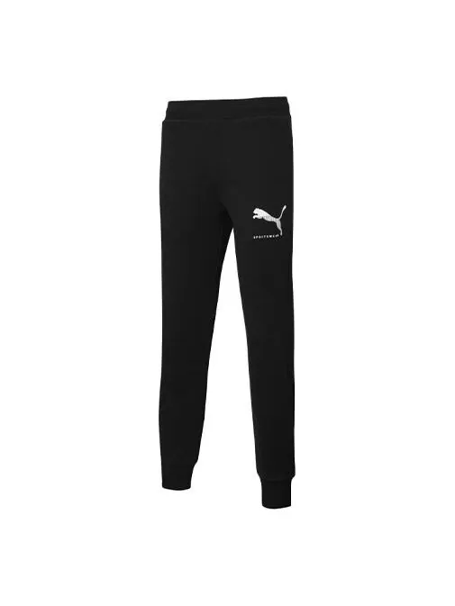 Брюки classics track pants 'black white' Puma — изображение 1 из 2, черный/белый