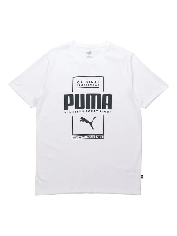 Футболка casual sports alphabet printing round neck short sleeve white Puma — изображение 1 из 2, белый