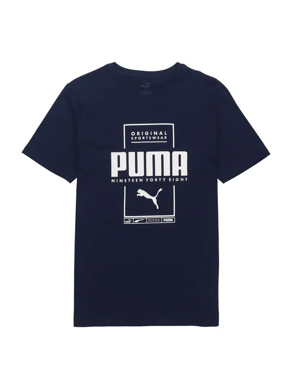 Футболка casual sports printing round neck short sleeve blue Puma — изображение 1 из 2, синий