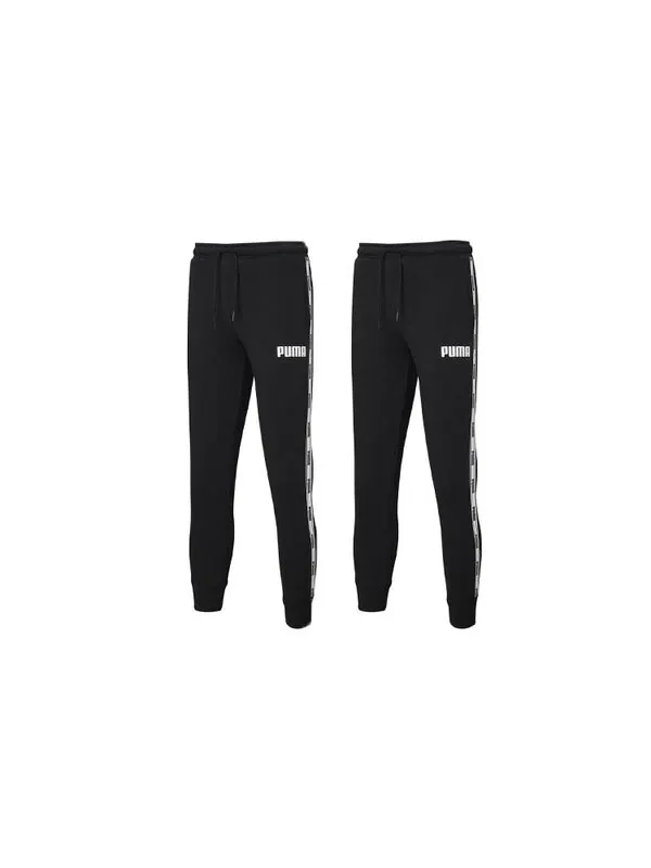 Брюки tape tracksuit pant 'black white' Puma — изображение 3 из 3, черный/белый