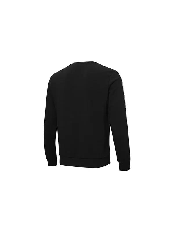 Свитер logo tape sweatshirt 'black white' Puma — изображение 2 из 3, черный/белый