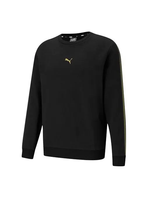 Свитер metallic nights crew sweatshirt 'black gold' Puma