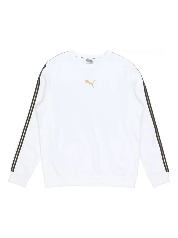Свитер metallic nights crew sweatshirt 'white black gold' Puma