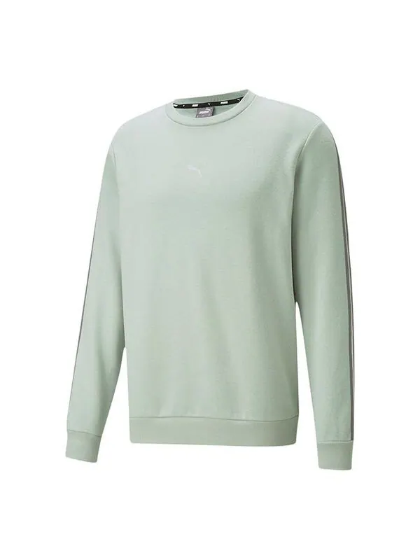 Свитер metallic nights crew sweatshirt 'olive green white' Puma