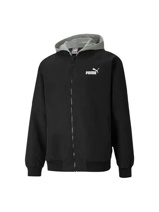 Куртка block hoodied jacket 'black white grey' Puma — изображение 1 из 4, черный/белый/серый