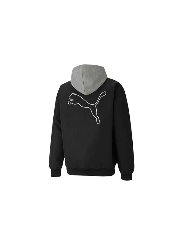 Куртка block hoodied jacket 'black white grey' Puma — изображение 2 из 4, черный/белый/серый