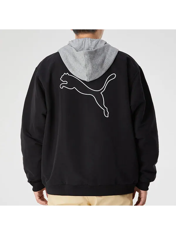 Куртка block hoodied jacket 'black white grey' Puma — изображение 4 из 4, черный/белый/серый