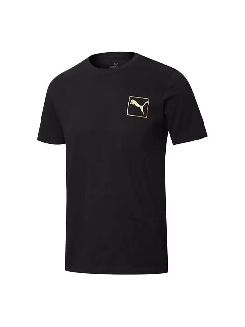 Футболка bronzing printing round neck short sleeve black Puma — изображение 1 из 2, черный