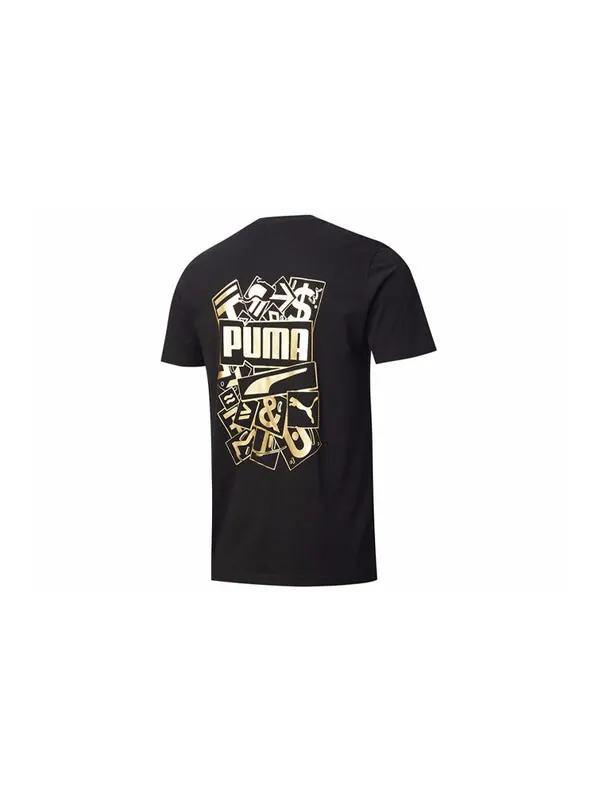 Футболка bronzing printing round neck short sleeve black Puma — изображение 2 из 2, черный