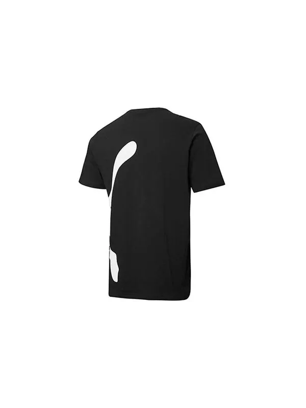 Футболка logo printing round collar male black Puma — изображение 2 из 2, черный