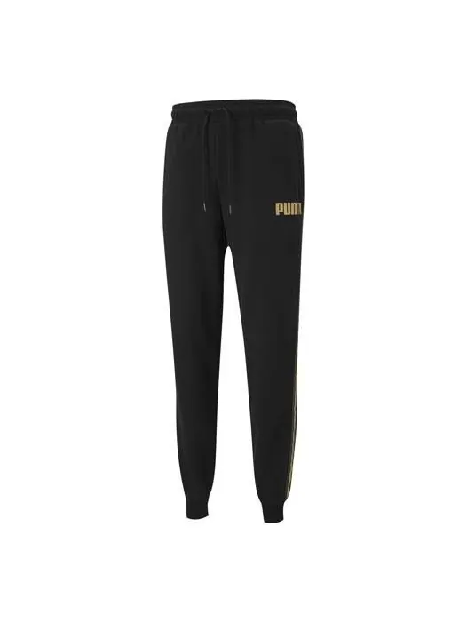 Брюки track pants 'black gold' Puma — изображение 1 из 2, черный/золотистый