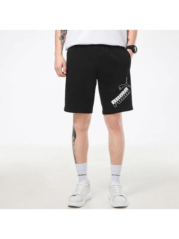Шорты amplified big logo shorts 'black white' Puma — изображение 3 из 4, черный/белый