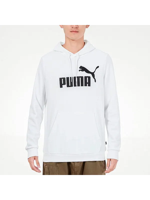 Толстовка big logo hoodie 'white black' Puma — изображение 3 из 4, белый/черный